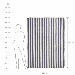 Picknickdecke Streifen L 150 X B 200cm WANDERLUST In Creme-Blau -Zuhause Dekoration Store butlers picknickdecke streifen l 150 x b 200cm wanderlust in creme blau 3