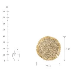 Platzset Mit Fransen Ø41cm RAFFIA In Natur -Zuhause Dekoration Store butlers platzset mit fransen o41cm raffia in natur 2