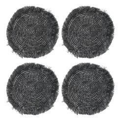 Platzset RAFFIA 4er-Set In Schwarz