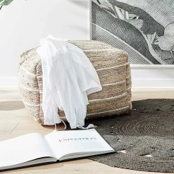 Pouf ALL NATURE In Braun -Zuhause Dekoration Store butlers pouf all nature in braun 2