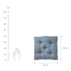 Sitzkissen L 40 X B 40cm SOLID In Blau -Zuhause Dekoration Store butlers sitzkissen l 40 x b 40cm solid in blau 3