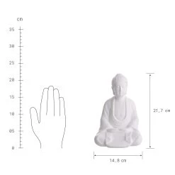 Statue Höhe 22cm BUDDHA In Weiß -Zuhause Dekoration Store butlers statue hohe 22cm buddha in weiss 2