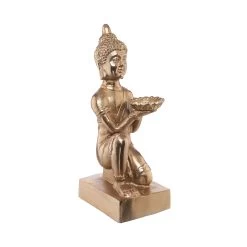 Statue Mit Kerzenteller Höhe 44cm BALI In Gold -Zuhause Dekoration Store butlers statue mit kerzenteller hohe 44cm bali in gold 2