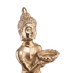 Statue Mit Kerzenteller Höhe 44cm BALI In Gold -Zuhause Dekoration Store butlers statue mit kerzenteller hohe 44cm bali in gold 5