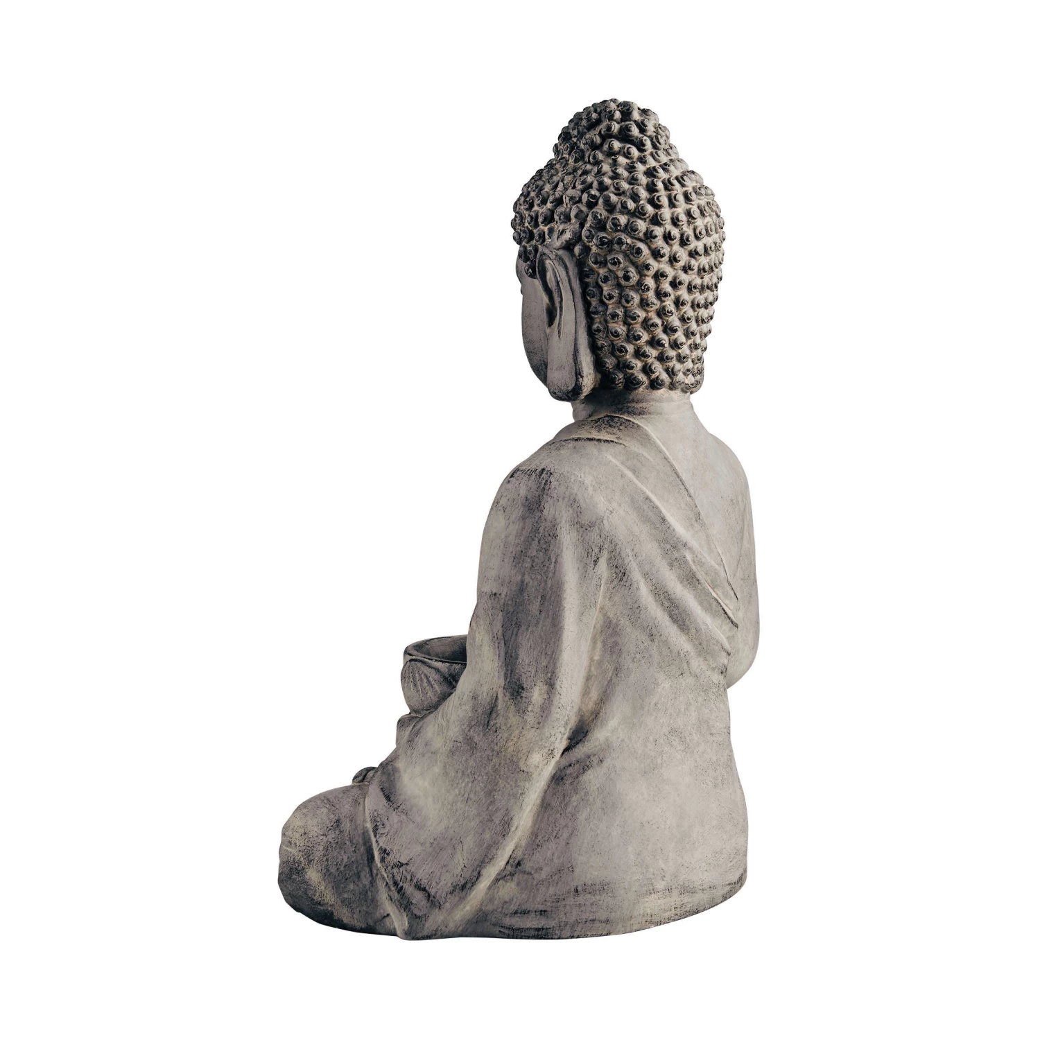 Statue Mit Kerzenteller Höhe 46cm BUDDHA In Grau 8 Statue Mit Kerzenteller Höhe 46cm BUDDHA In Grau – Bild 6