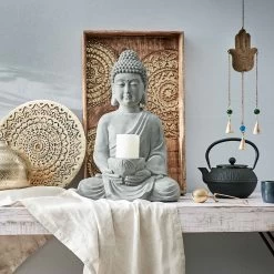 Statue Mit Kerzenteller Höhe 46cm BUDDHA In Grau 15 Statue Mit Kerzenteller Höhe 46cm BUDDHA In Grau -Zuhause Dekoration Store butlers statue mit kerzenteller hohe 46cm buddha in grau 6