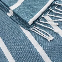 Strandtuch L 200 X B 180cm SURFSIDE In Blau -Zuhause Dekoration Store butlers strandtuch l 200 x b 180cm surfside in blau 4