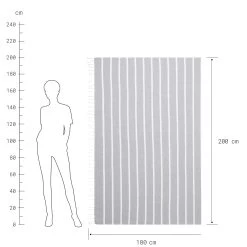 Strandtuch L 200 X B 180cm SURFSIDE In Hellgrau -Zuhause Dekoration Store butlers strandtuch l 200 x b 180cm surfside in hellgrau 2