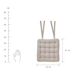 Stuhlkissen Mit Bändchen L 35 X B 37cm SOLID In Beige -Zuhause Dekoration Store butlers stuhlkissen mit bandchen l 35 x b 37cm solid in beige 3