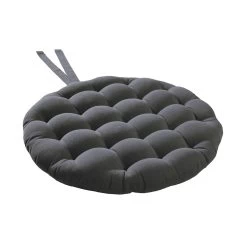 Stuhlkissen Mit Bändchen Ø42cm SOLID In Grau -Zuhause Dekoration Store butlers stuhlkissen mit bandchen o42cm solid in grau 2