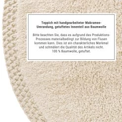 Teppich Hochflor Mit Makramé Ø120cm BOHO LOUNGE In Beige -Zuhause Dekoration Store butlers teppich hochflor mit makrame o120cm boho lounge in beige 2