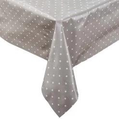 Wachstischdecke Punkte 130x160 Cm WATERPROOF In Grau
