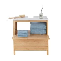 Waschbeckenunterschrank Mit Schublade WHITE SANDS In Natur-Weiß -Zuhause Dekoration Store butlers waschbeckenunterschrank mit schublade white sands in natur weiss 2