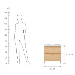 Waschbeckenunterschrank Mit Schublade WHITE SANDS In Natur-Weiß -Zuhause Dekoration Store butlers waschbeckenunterschrank mit schublade white sands in natur weiss 3