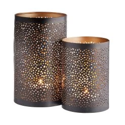 Windlicht-Set 2 Tlg. LUMINOUS In Schwarz-Gold -Zuhause Dekoration Store butlers windlicht set 2 tlg luminous in schwarz gold 3